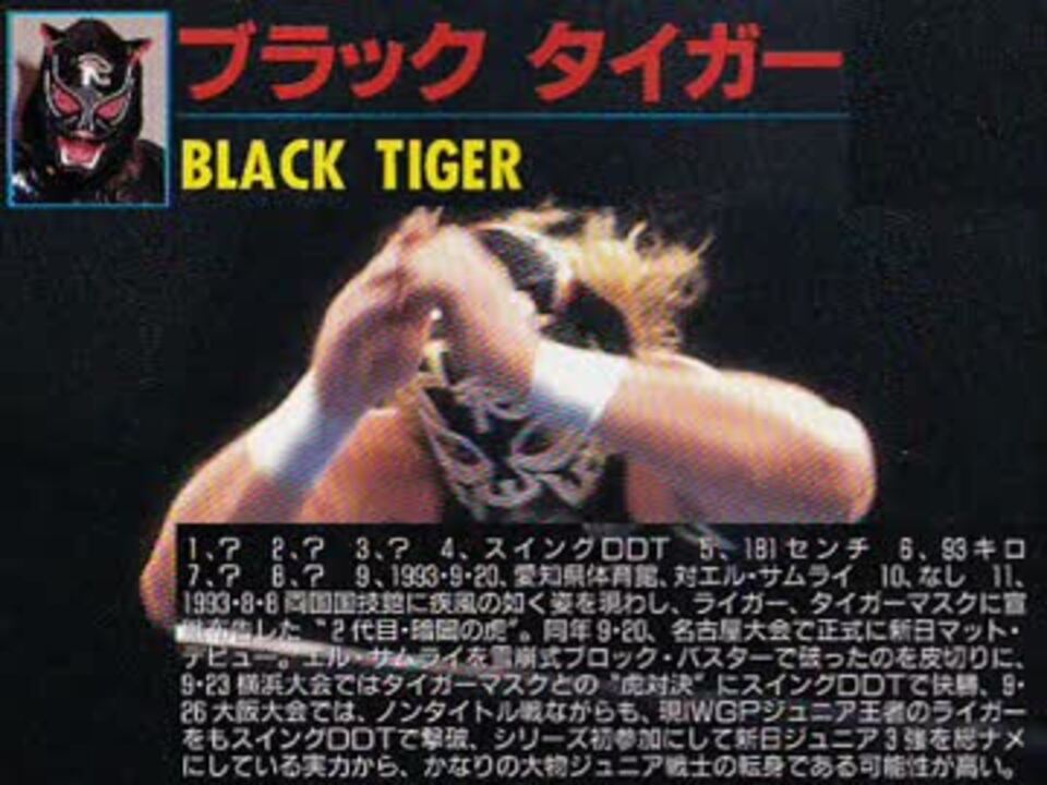 【プロレス】　2代目ブラックタイガーのテーマ　BLACK TIGER