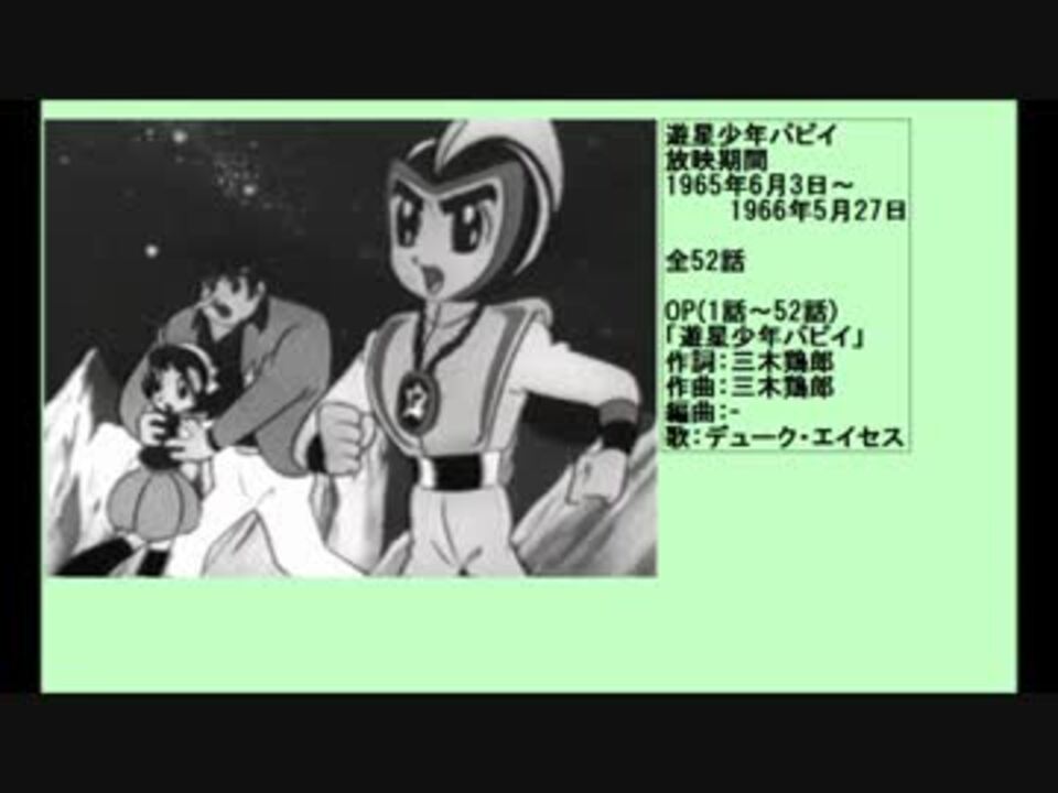 60年代アニメ主題歌集 遊星少年パピイ - ニコニコ動画