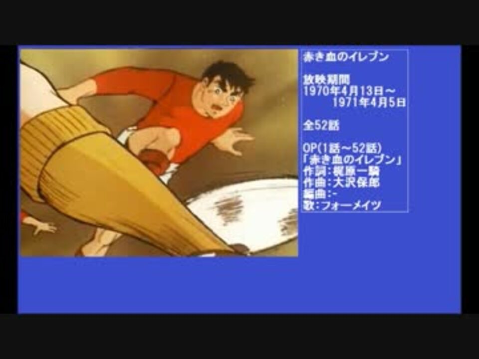 70年代アニメ主題歌集 赤き血のイレブン - ニコニコ動画