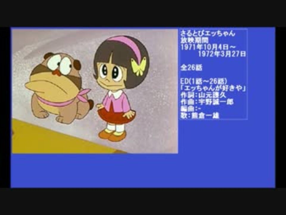 70年代アニメ主題歌集 さるとびエッちゃん - ニコニコ動画