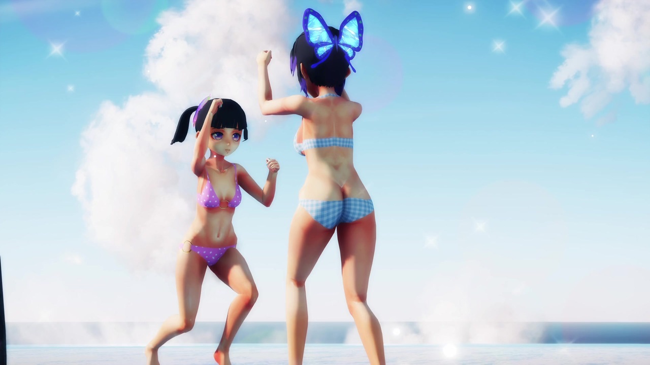 《Ray-MMD》VRoid 鬼滅モデル ☆ 胡蝶しのぶ　＆　栗花落カナヲ