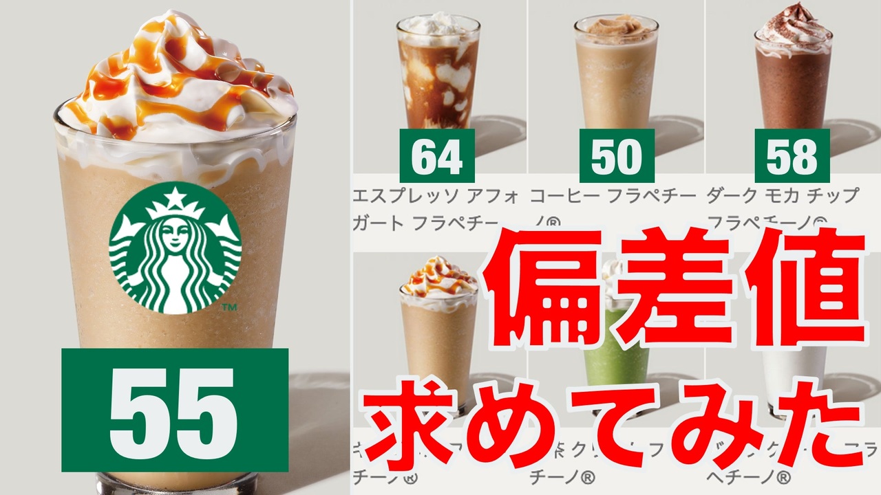 キャラメルフラペチーノの偏差値を求めてみた - ニコニコ動画
