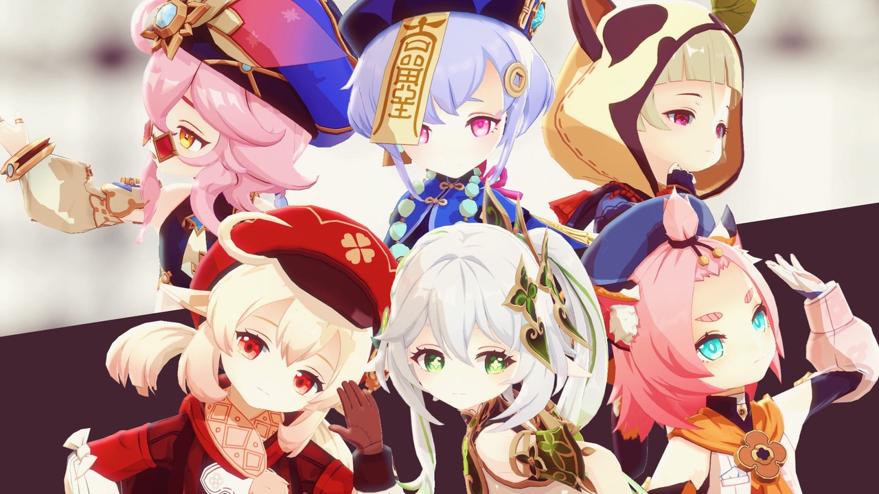 空ビ原神 クレー、ディオナ、七七 ビーチボール80cm