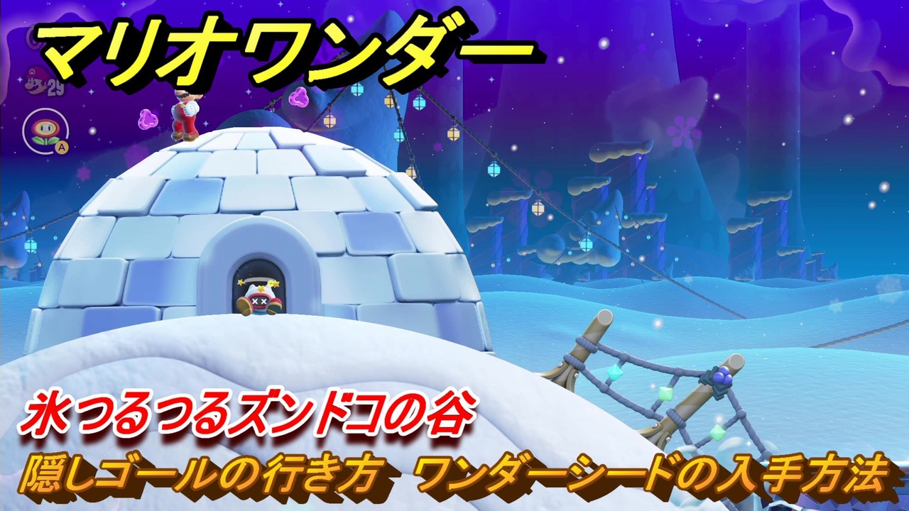 マリオワンダー　氷つるつるズンドコの谷　隠しゴールの行き方　ワンダーシードの入手方法　＃３１　【スーパーマリオブラザーズ ワンダー】