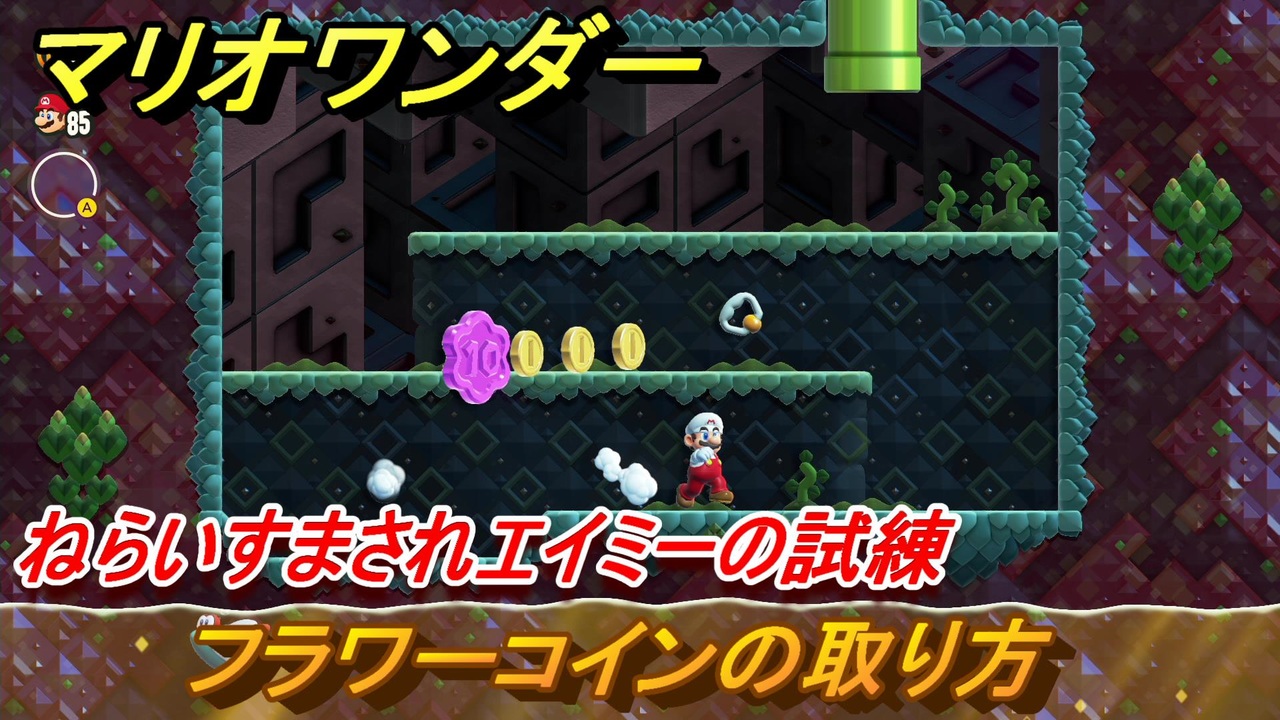 マリオワンダー　ねらいすまされエイミーの試練　フラワーコインの取り方　＃６９　【スーパーマリオブラザーズ ワンダー】