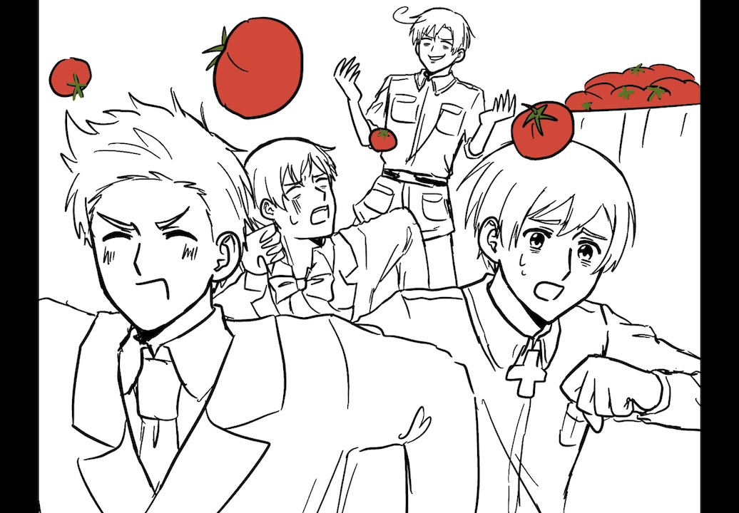 ヘタリア手描き】ロマーノのトマト - ニコニコ動画