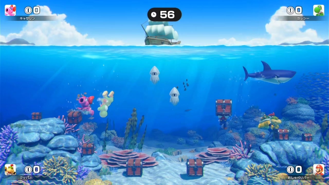 宝探しマリオ　コイン稼ぎ祭り　マリオパーティージャンボリー　スイッチゲーム実況配信　ミニゲーム　素潜り　スキューバーダイビング　おすすめ　シュノーケル　 さめ　コイン集め　お魚　釣り　面白い　爆笑　人気