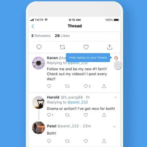 理不尽なリプライを非表示にできる新機能 Twitterが日本と米国で提供