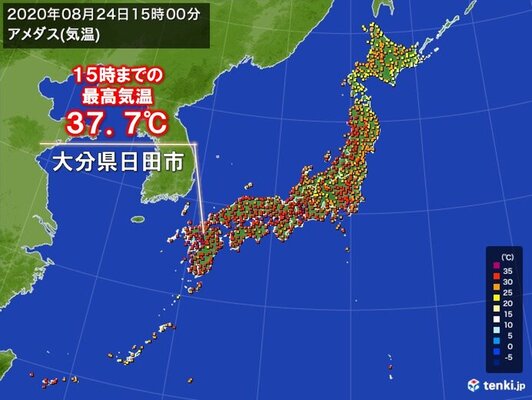 九州で37 台の厳しい残暑 今後2週間程度も気温の高い状態が続く予想 ニコニコニュース