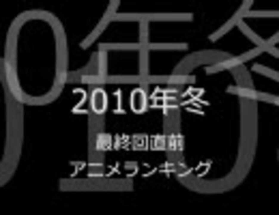 10年冬最終回直前ユーザー視聴率アニメランキング ニコニコ動画