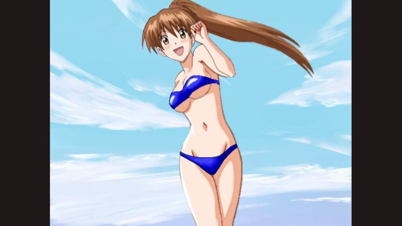 無敵看板娘いん水着 神無月めぐみ 鬼丸美輝 手書き ニコニコ動画