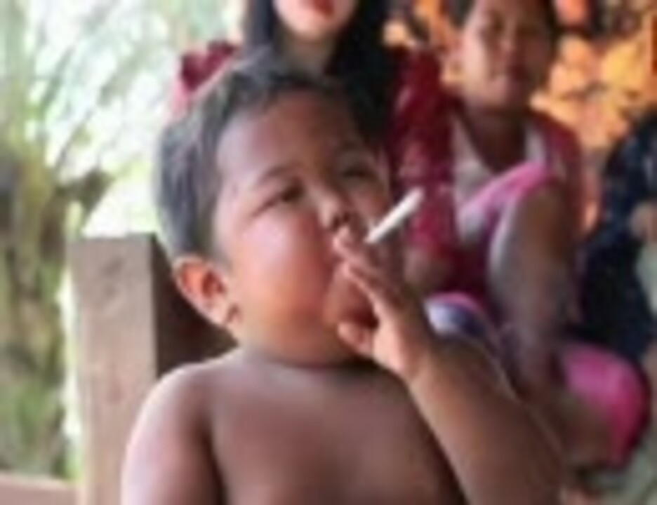 衝撃映像 1日にタバコを40本以上吸う2歳児 ニコニコ動画