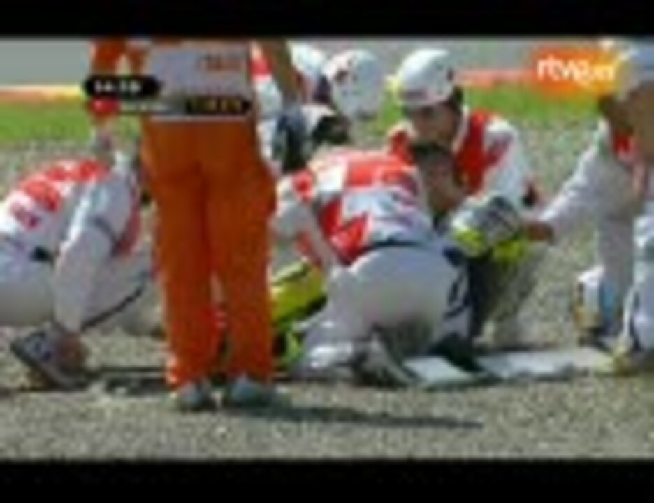 Motogp ロッシ フリー走行で転倒 脛骨骨折 ニコニコ動画