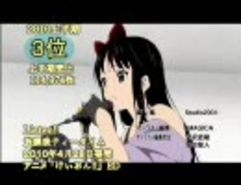 10年上半期 アニメ ゲーム 声優関連cd売上top100 30位 1位 ニコニコ動画