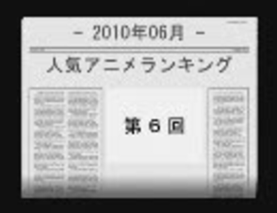 10年6月の 人気アニメランキング