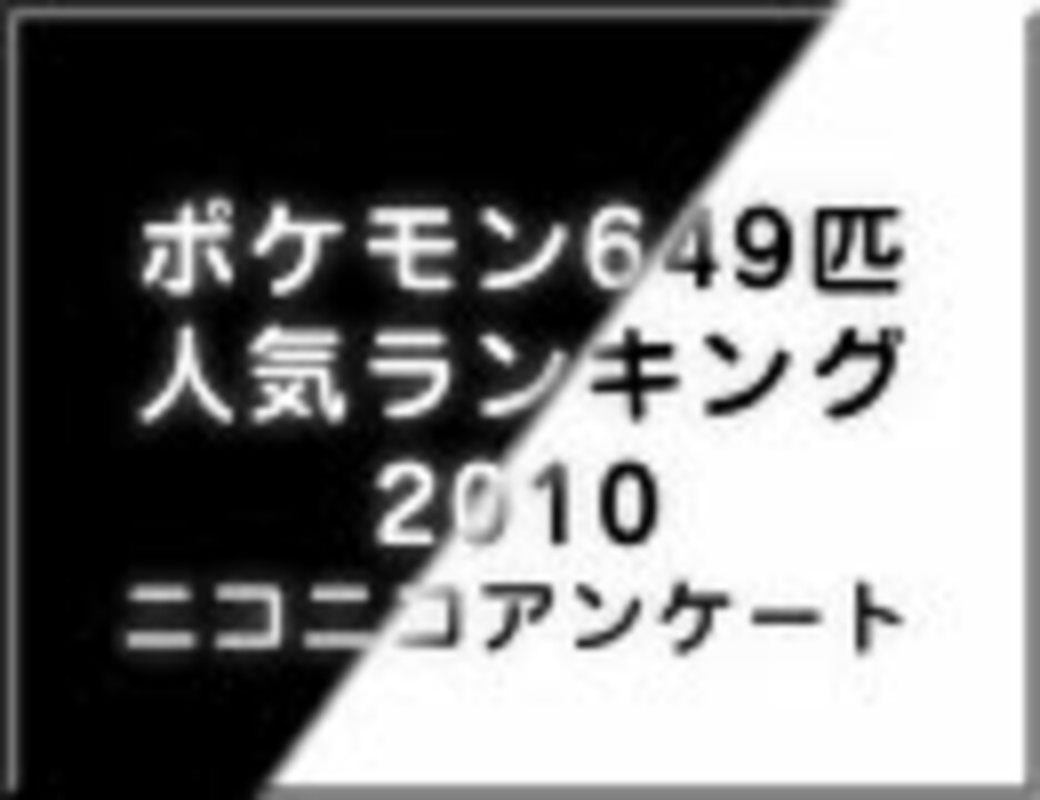 ポケモン649匹人気ランキング10 ニコニコアンケート ニコニコ動画