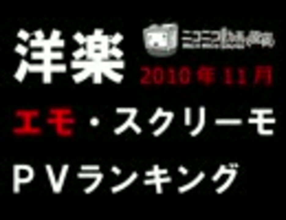 洋楽エモ スクリーモpvランキング 10年11月付 ニコニコ動画