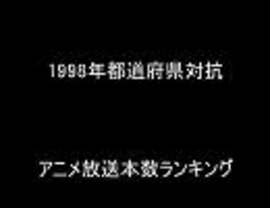 1998年都道府県対抗アニメ放送本数ランキング ニコニコ動画