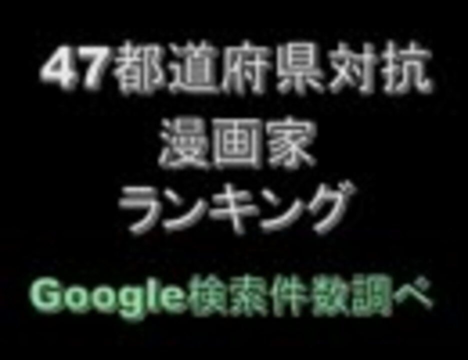 47都道府県対抗漫画家ランキング ニコニコ動画