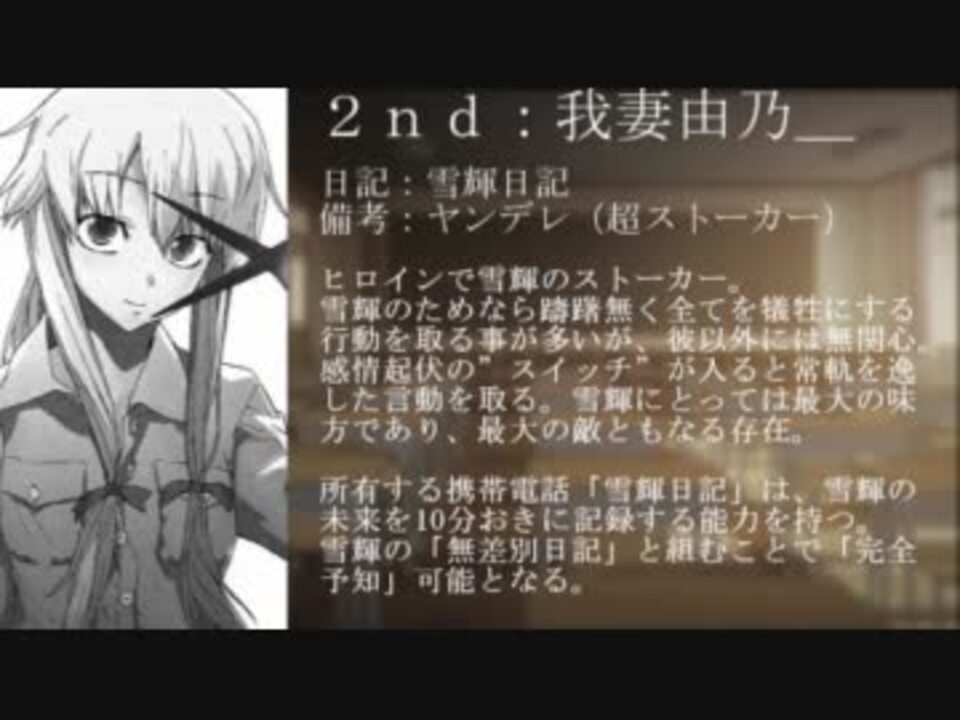 未来日記 日記所有者 A 人物紹介 2nd ニコニコ動画