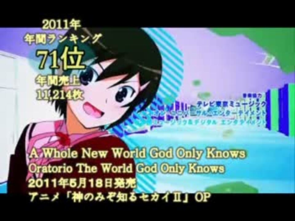 11年 年間アニメ ゲーム 声優関連シングルcd売上ランキング 100位 51位 ニコニコ動画