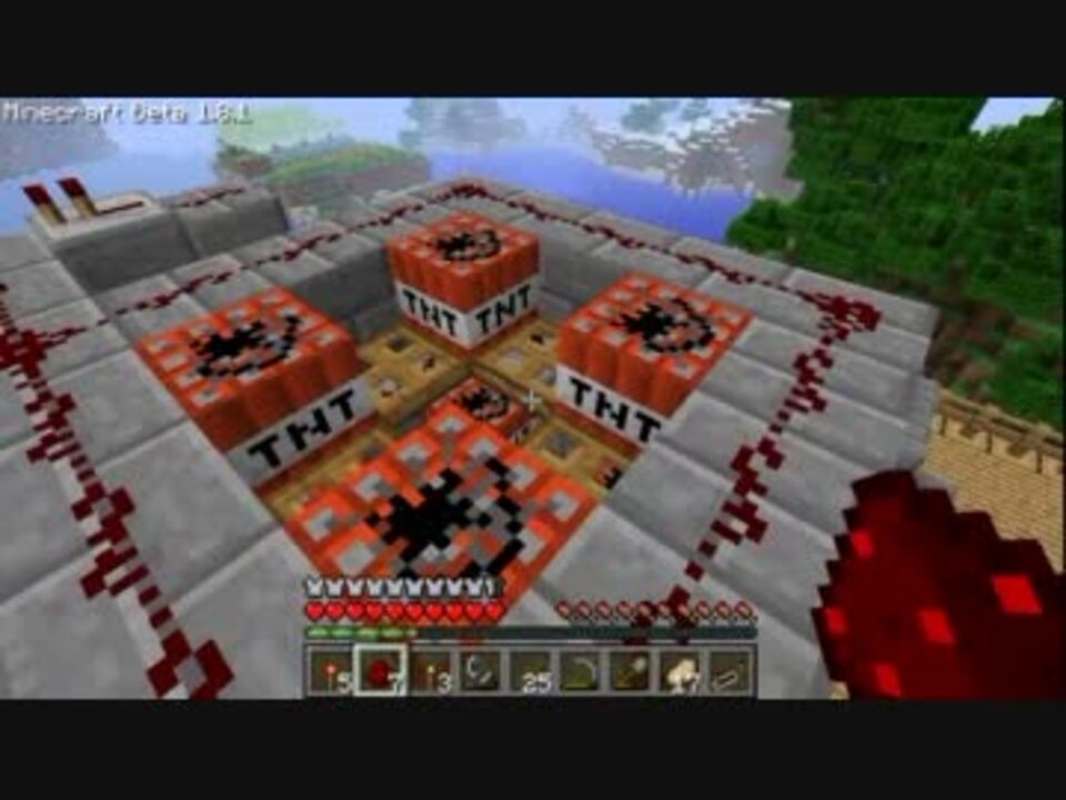 Minecraft Tnt打ち上げ花火 赤石回路 ニコニコ動画