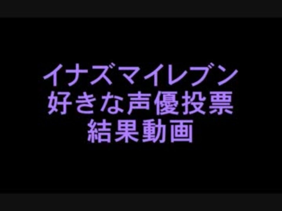 イナズマイレブン好きな声優ランキング結果発表 ニコニコ動画