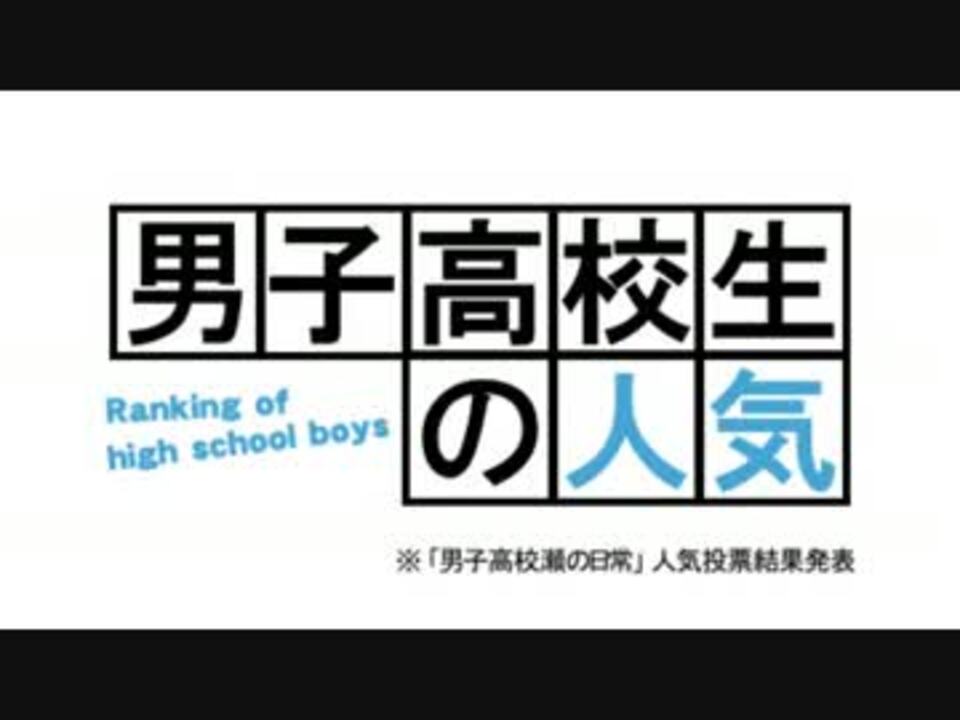 男子高校生の日常 第1回人気投票結果 ニコニコ動画