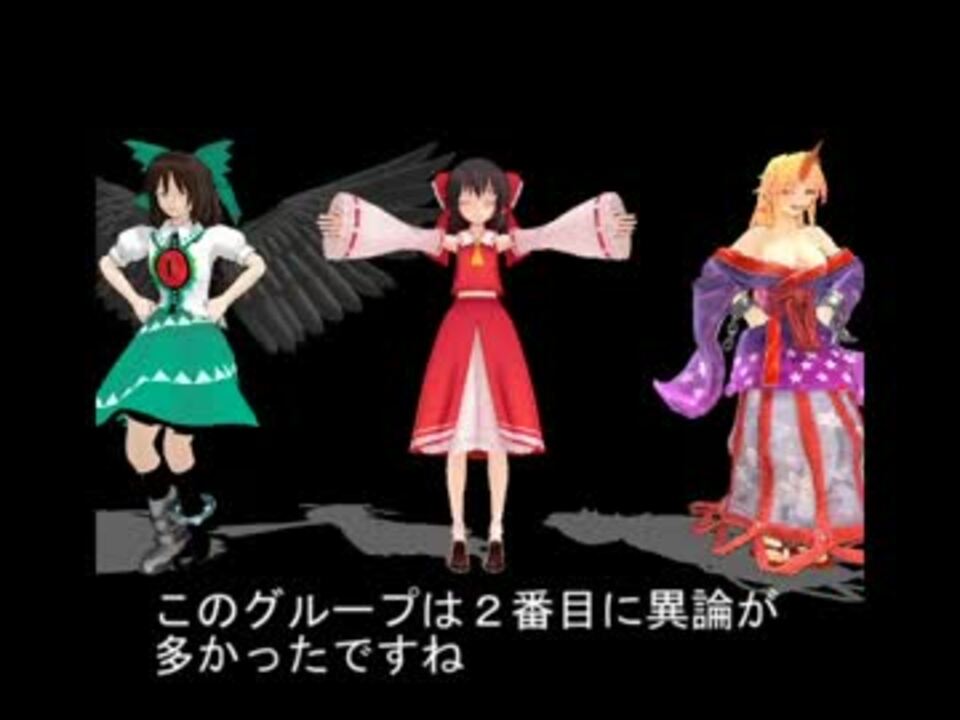 東方mmd 東方キャラ強さランキングをmmdで並べてみた A ニコニコ動画