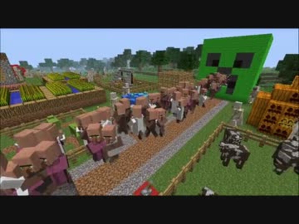 Minecraft クリーパー砲作ってみた 村人全員協力 ニコニコ動画