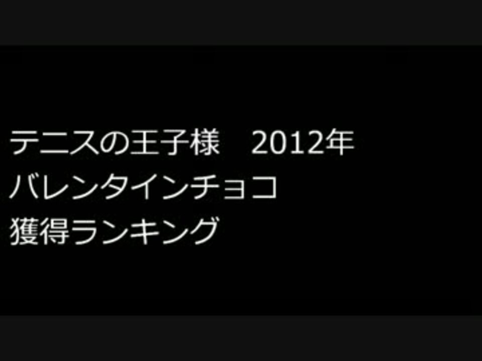 テニプリ 12年バレンタインチョコランキング ニコニコ動画