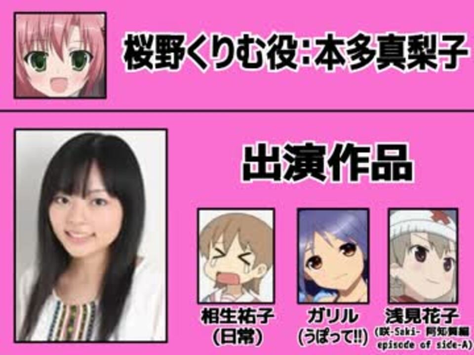 生徒会の一存の新キャスト 仮 のサンプルボイス ニコニコ動画