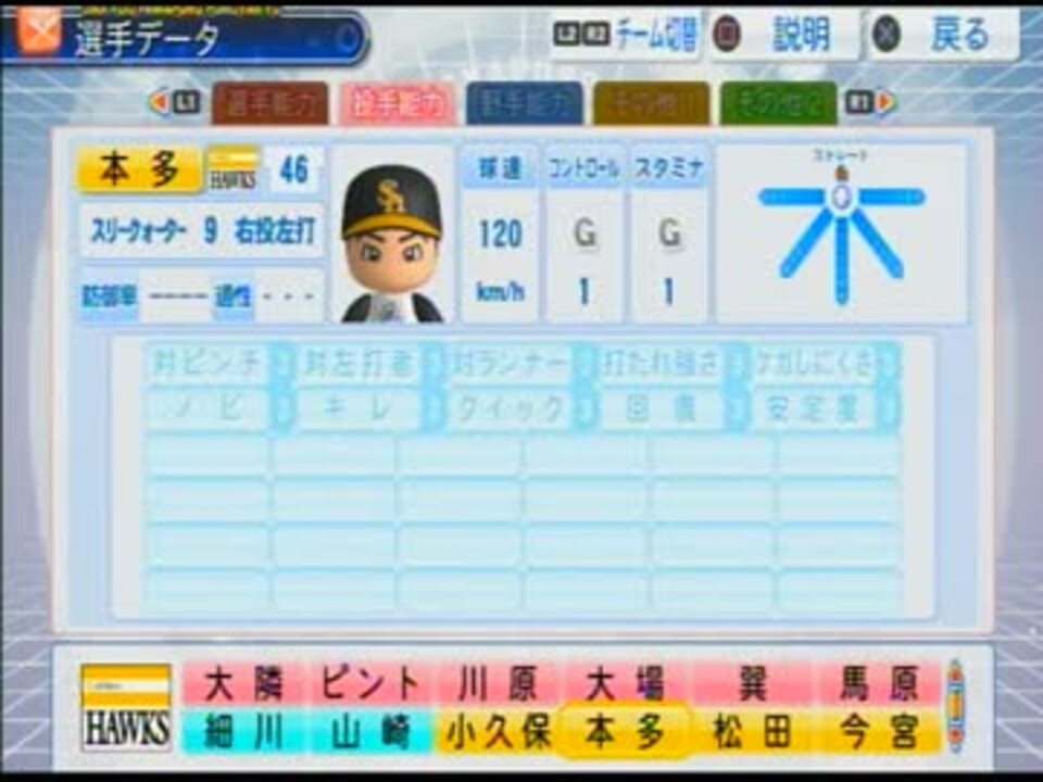 パワプロ12 ソフトバンクホークスの選手データ ニコニコ動画