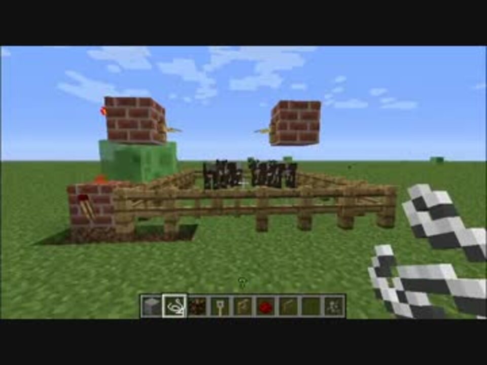 Minecraft トリップワイヤーフックで牧場用自動ドア ニコニコ動画