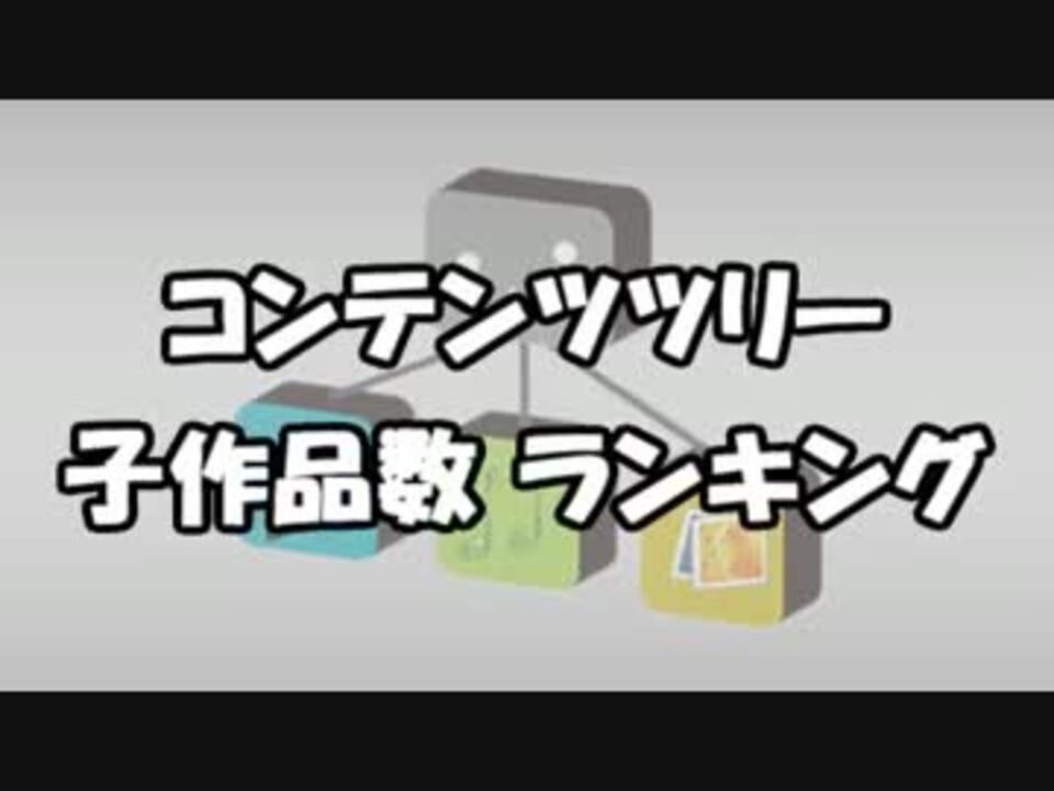 コンテンツツリー 子作品数 ランキング ニコニコ動画