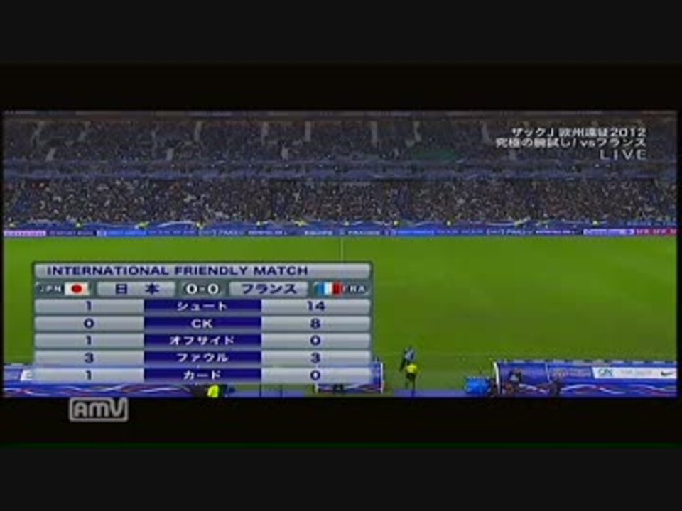 12年10月13日サッカー日本vsフランス ハイライト前半 ニコニコ動画