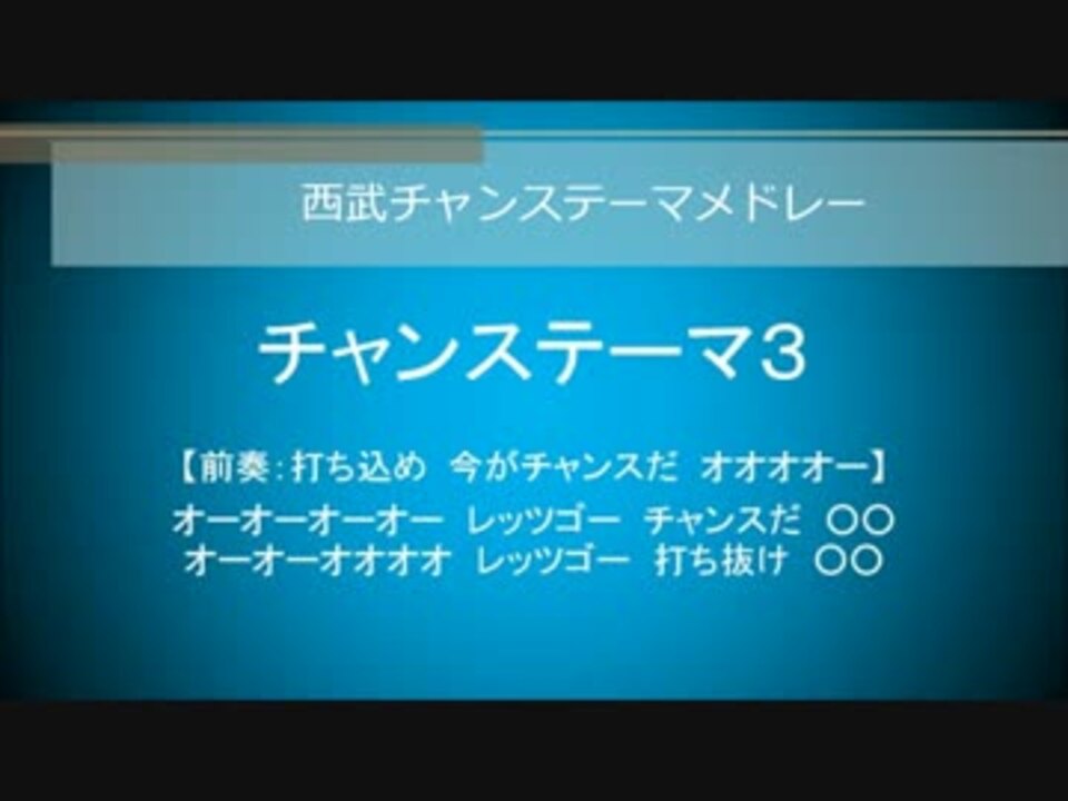 人気の 応援歌 西武ライオンズ 動画 57本 2 ニコニコ動画