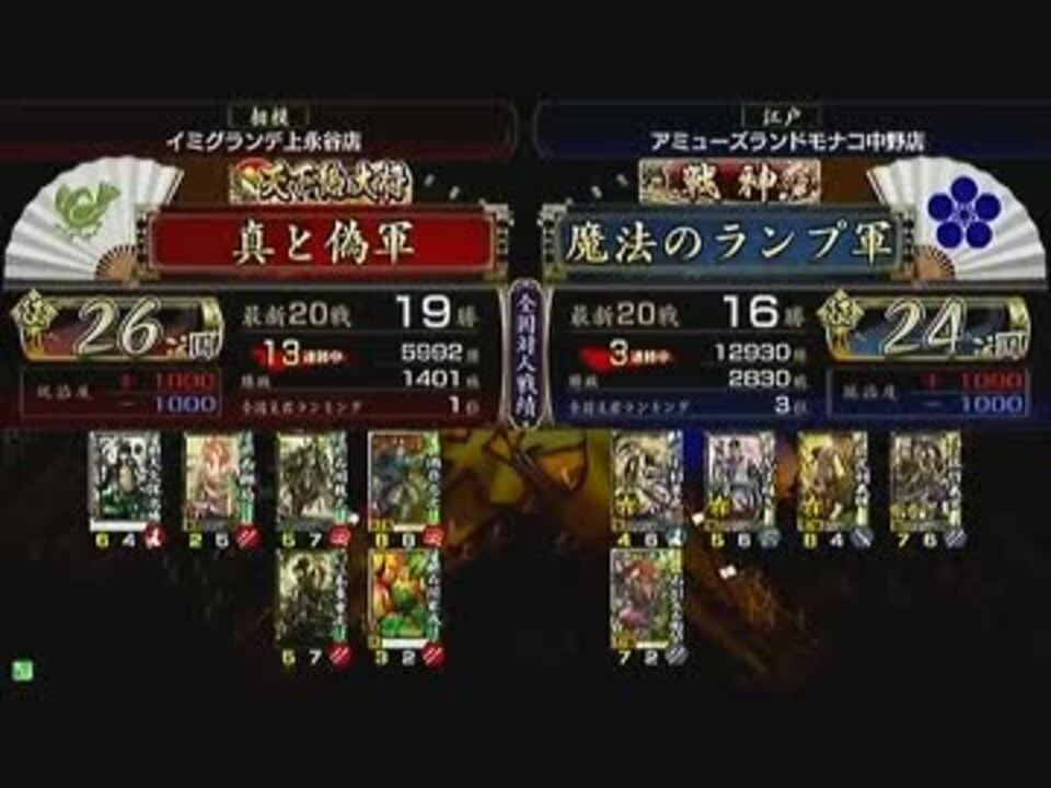 戦国大戦 頂上対決 13 7 22 真と偽軍 Vs 魔法のランプ軍 ニコニコ動画