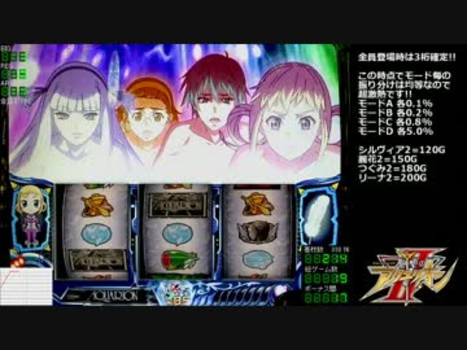 パチスロ実機】創聖のアクエリオンII 検証モード - ニコニコ動画