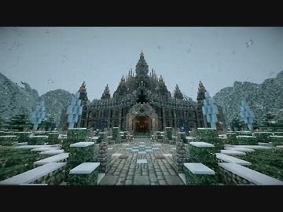 Minecraft 四角い世界に山に囲まれし雪国の王国を築いてみた Part3 ニコニコ動画