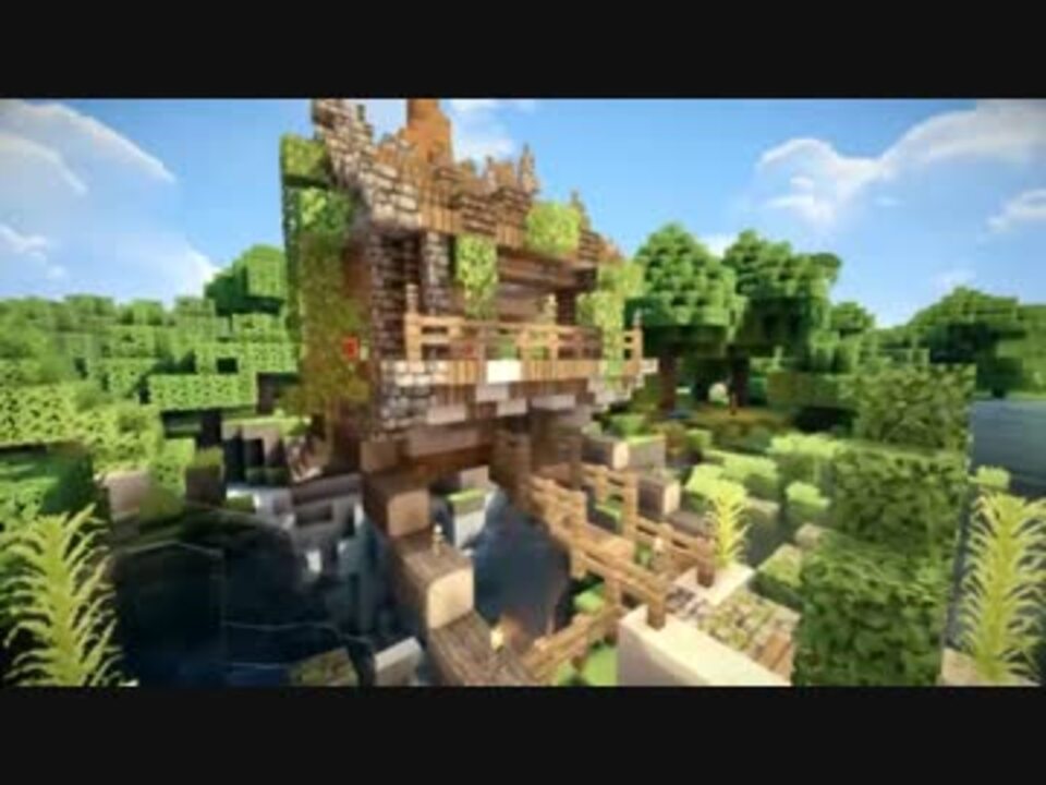 Minecraft 剥き出しの渓谷に1時間建築してみた ゆっくり実況