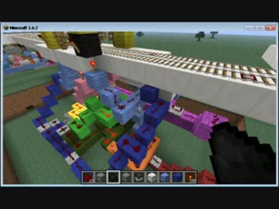 Minecraft 複線用踏切作ってみた の修正版 2台同時走行可能 ニコニコ動画