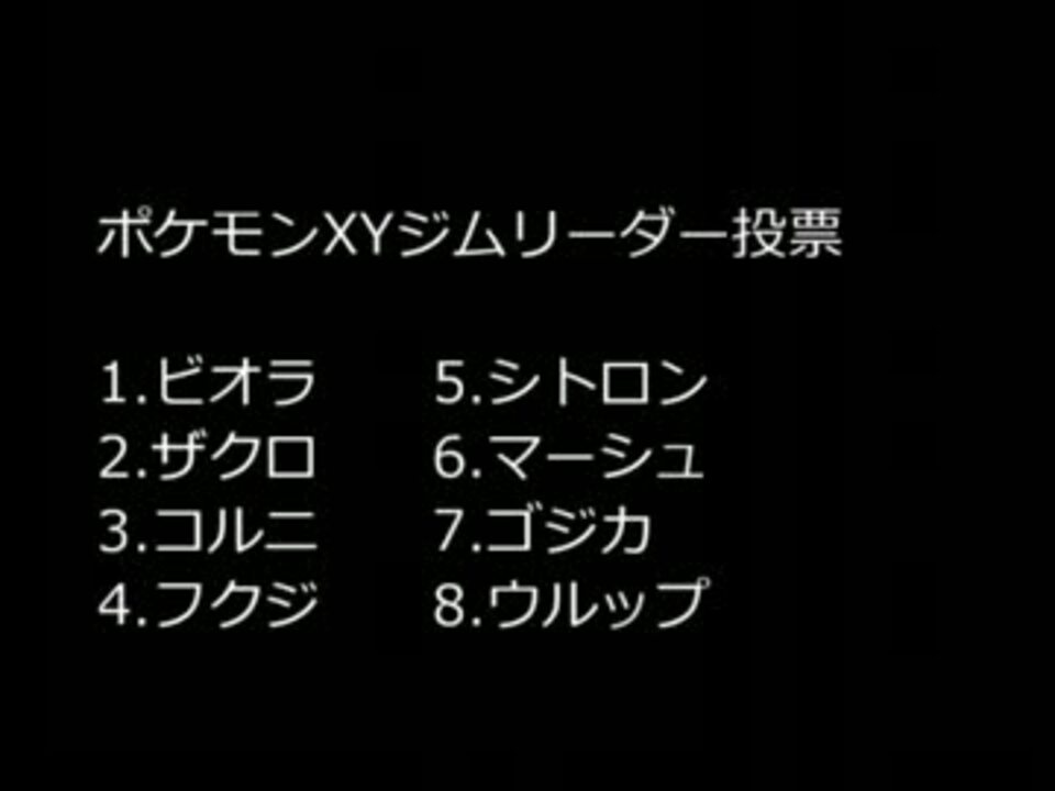 ポケモンxy ジムリーダー 人気投票 ニコニコ動画