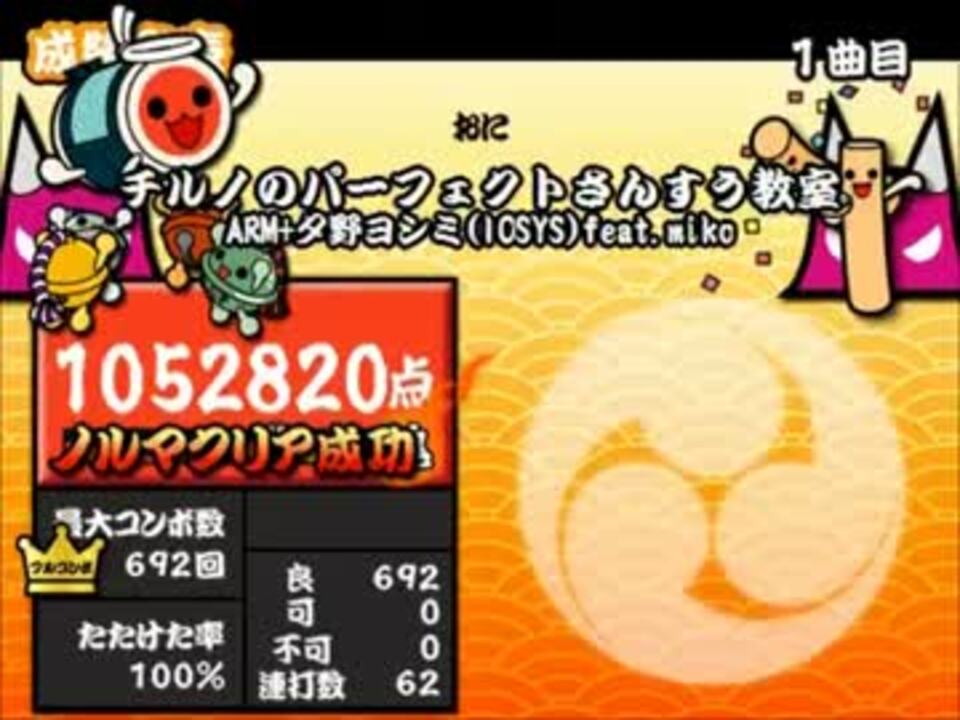 太鼓さん次郎 チルノのパーフェクトさんすう教室 本家譜面 ニコニコ動画