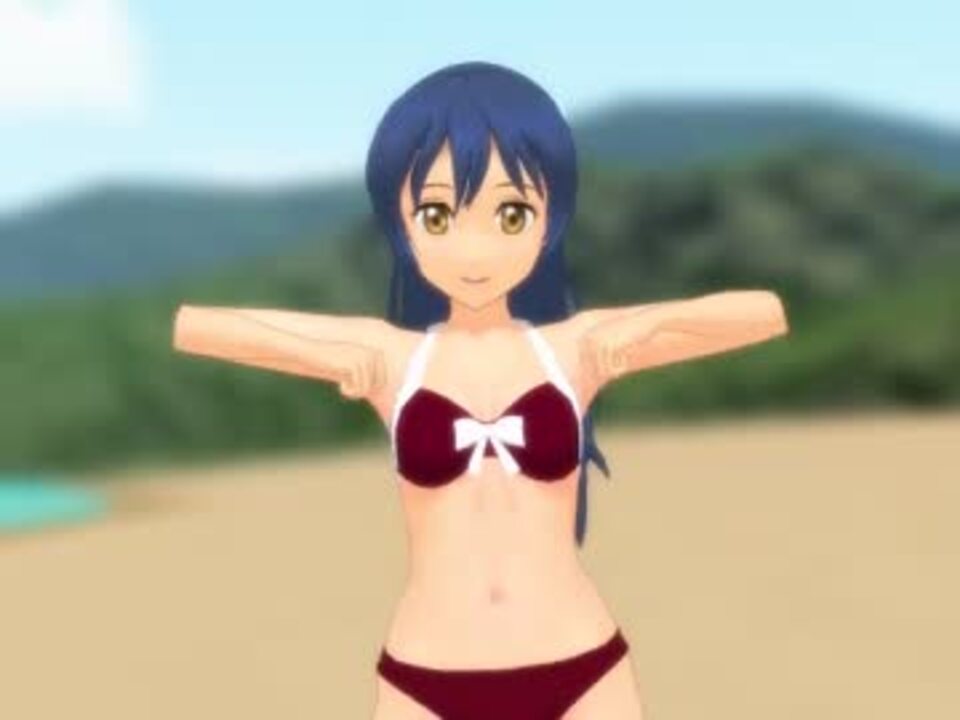 Mmd ラブライブ 園田海未 新水着 配布 ニコニコ動画