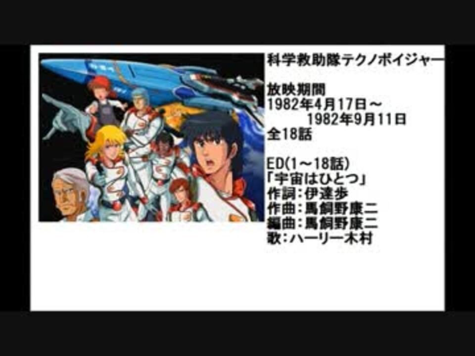 80年代アニメ主題歌集 科学救助隊テクノボイジャー ニコニコ動画