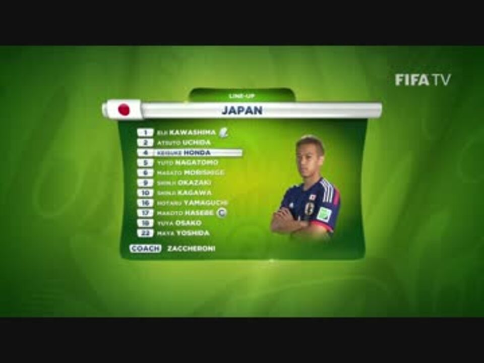 スタメン紹介動画 コートジボアール対日本 Fifa14年w杯ブラジル大会 ニコニコ動画