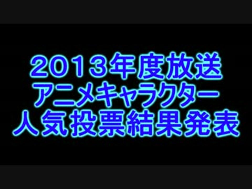 13年度アニメキャラクター人気投票 結果 ニコニコ動画