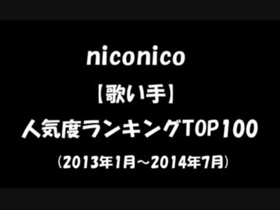 ニコ動の 歌い手 の最近の人気度がわかるランキング Top100 ニコニコ動画