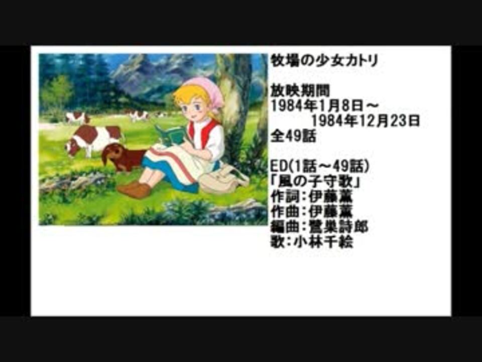 80年代アニメ主題歌集 牧場の少女カトリ